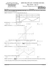 Đề thi Giữa kì 1 Toán 12 năm 2025-2026 trường THPT Núi Thành (Đà Nẵng)